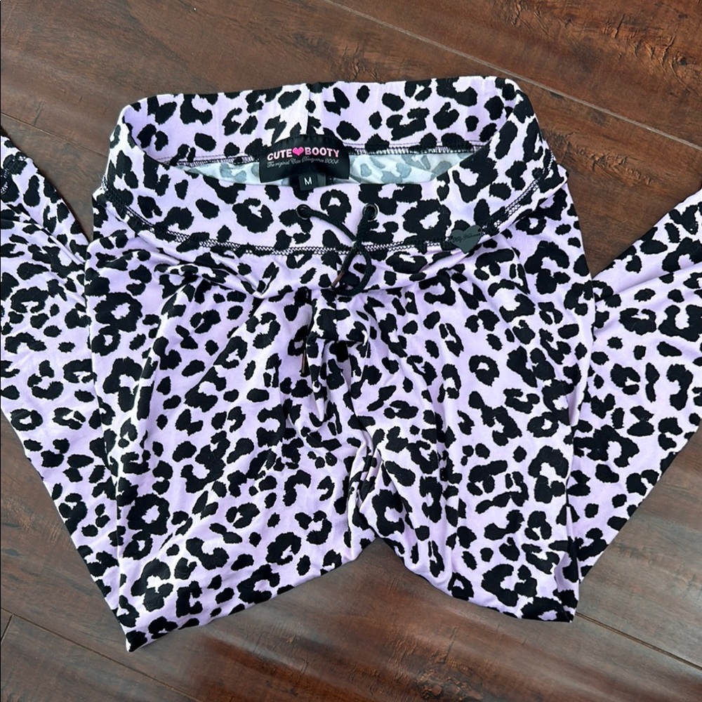 Purple Leopard Print leggings/ joggers